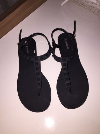 Siyah mat sandalet 