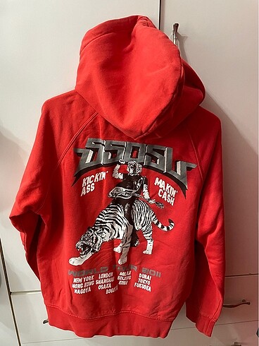 Kaplan Baskılı Kapüşonlu Sweatshirt