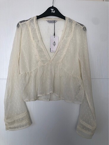Stradivarius Stradivarius şifon bluz ekru