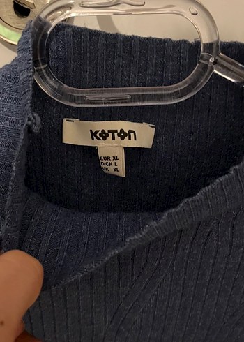 Koton Mavi Yarım Balıkçı Kadın Kazak - Görsel 3