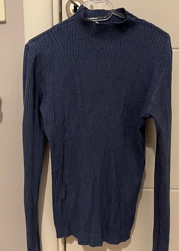 Koton Mavi Yarım Balıkçı Kadın Kazak - Görsel 2