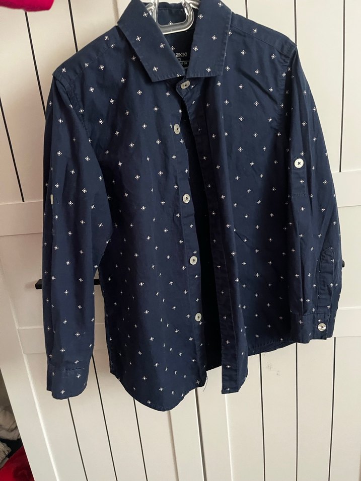 Düğmeli Lacivert Erkek çocuk Gömlek - Görsel 3