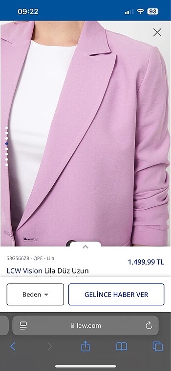 l Beden Lc waikiki lila blazer