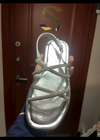 Taşlı sandalet - Görsel 3