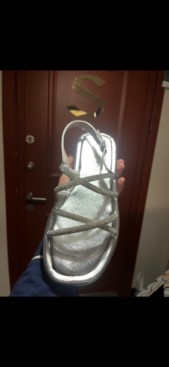 Taşlı sandalet - Görsel 3