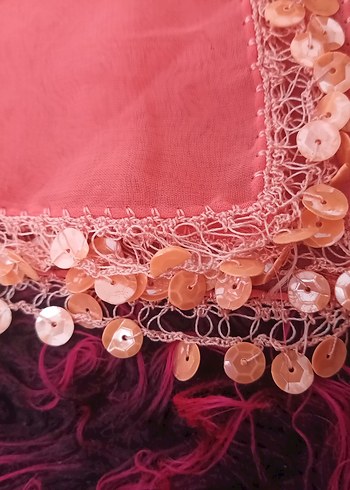 Diğer Dantel Detaylı Pembe Kadın Fular
