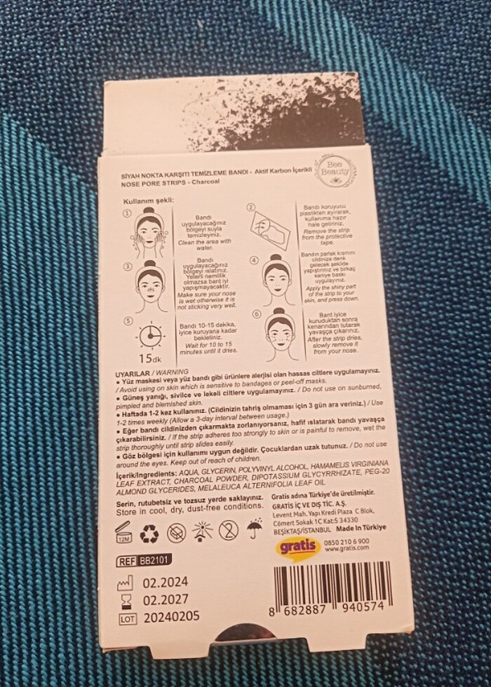 BEE BEAUTY SİYAH NOKTA KARŞITI TEMİZLEME BANDI - Görsel 4