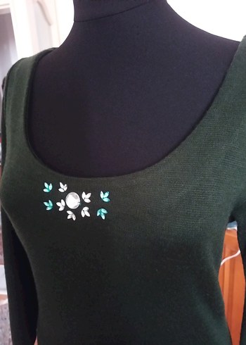 Yeşil Triko Elbise - Görsel 2