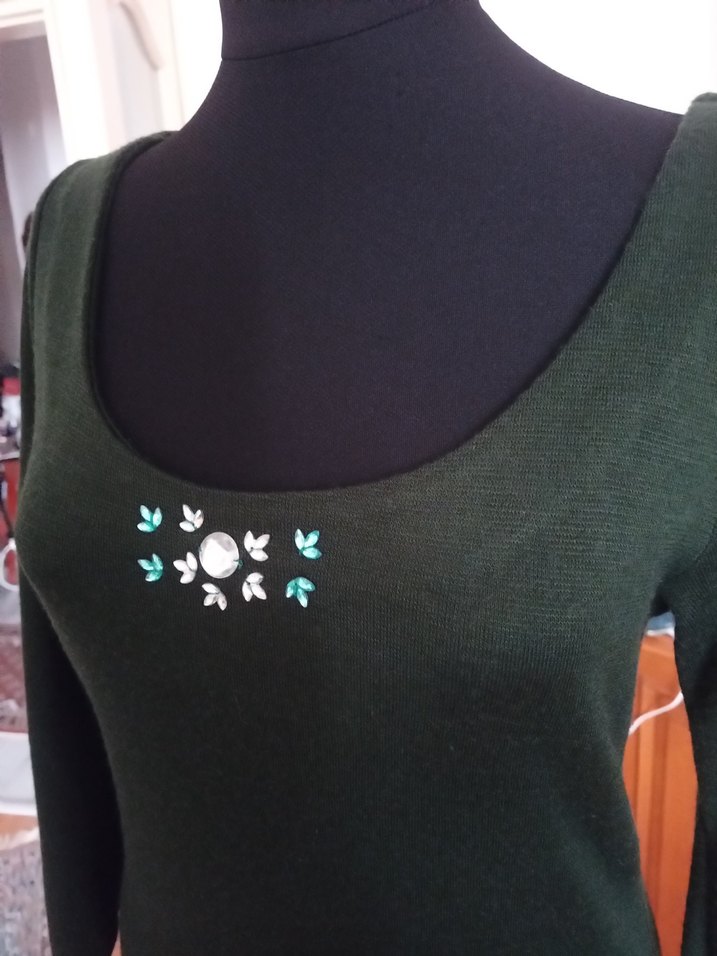 Yeşil Triko Elbise - Görsel 2