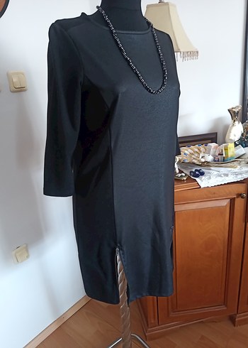 Önü Deri Görünümlü Elbise - Görsel 3