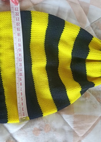 Sarı-Siyah Çizgili Örgü Bere - Görsel 2