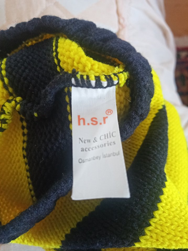 Sarı-Siyah Çizgili Örgü Bere - Görsel 4