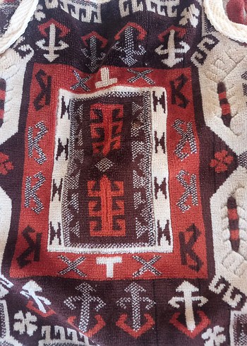 Kadife Etnik Desenli Heybe Çanta - Görsel 5