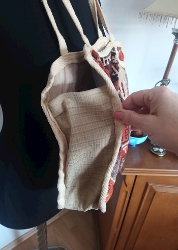 Kadife Etnik Desenli Heybe Çanta - Görsel 2