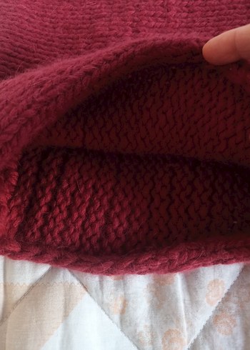 Bordo Örgü Kadın Boyunluk - Görsel 4