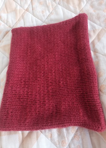 Bordo Örgü Kadın Boyunluk - Görsel 3