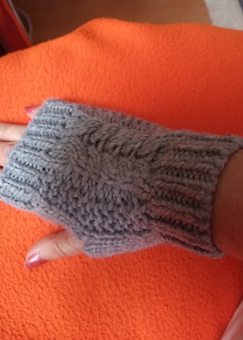 Gri Örgü Kadın Eldiveni - Görsel 3