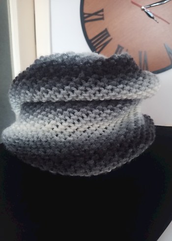 Gri Örgü Bohem Kadın boyunluk - Görsel 3