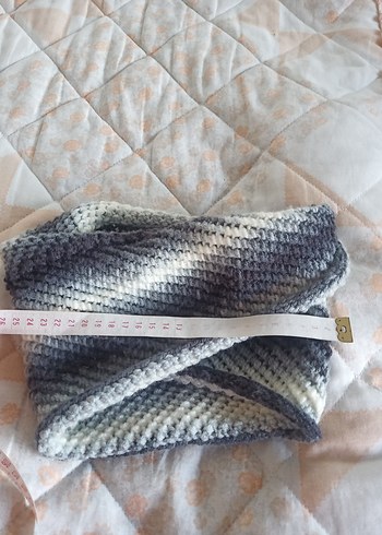 Gri Örgü Bohem Kadın boyunluk - Görsel 5