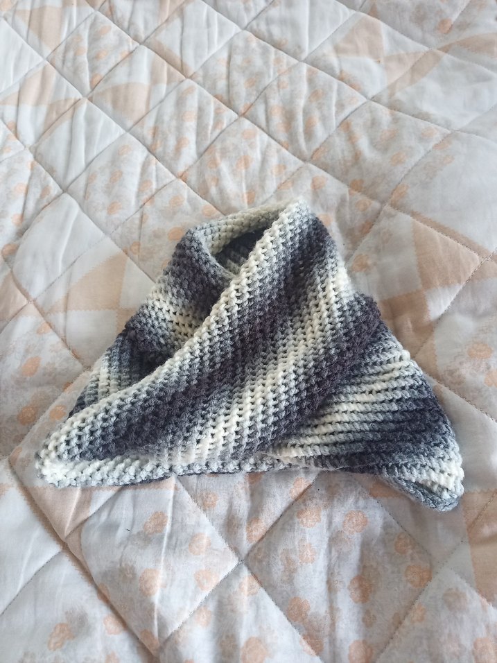 Gri Örgü Bohem Kadın boyunluk - Görsel 4