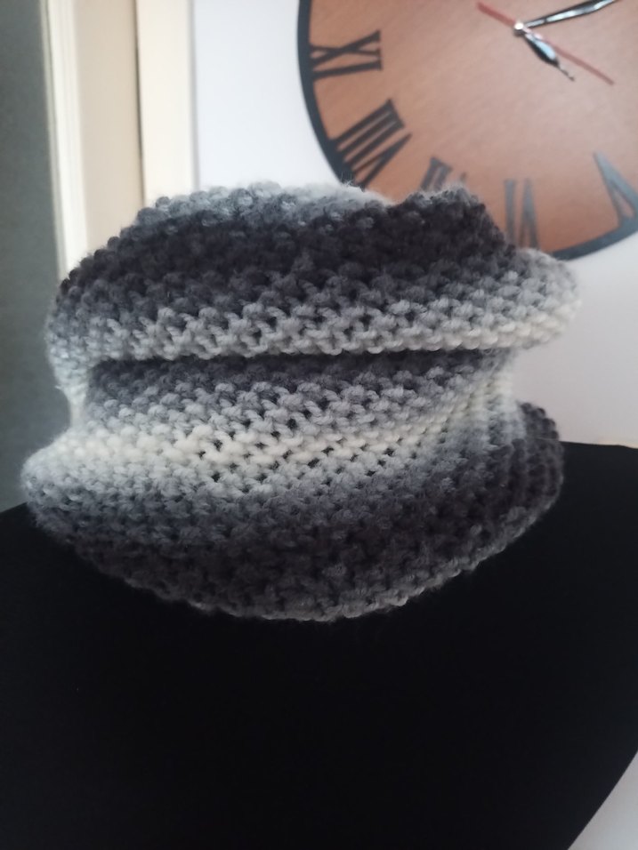 Gri Örgü Bohem Kadın boyunluk - Görsel 3