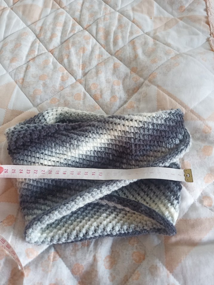 Gri Örgü Bohem Kadın boyunluk - Görsel 5