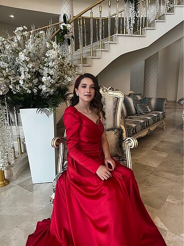 Abiyefon Kırmızı ABİYE ELBİSE TEMİZ