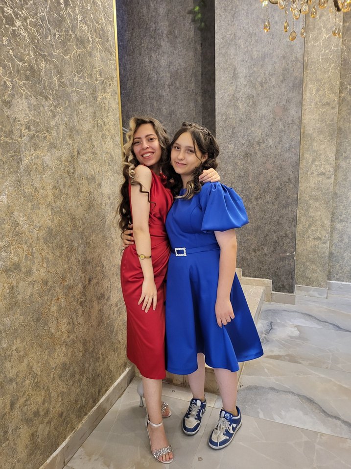 Mavi Midi Boy Parlak Kadın Mezuniyet Elbisesi - Görsel 5