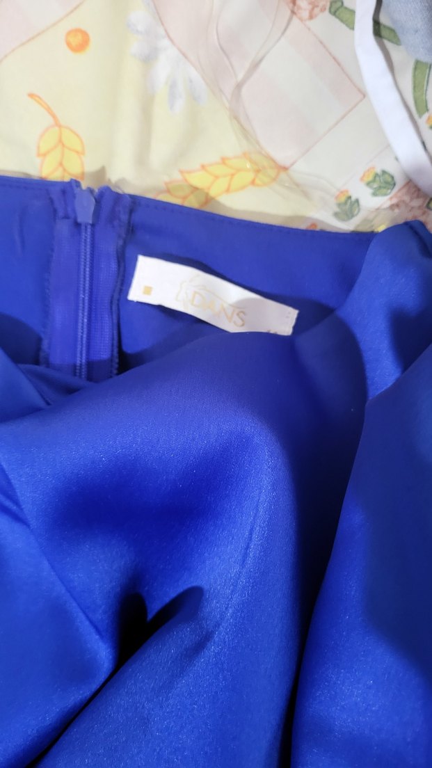 Mavi Midi Boy Parlak Kadın Mezuniyet Elbisesi - Görsel 3