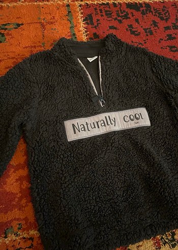 Siyah Erkek Çocuk Uzun Kollu Peluş Sweatshirt - Görsel 3