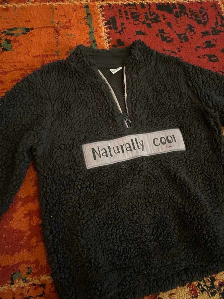 Siyah Erkek Çocuk Uzun Kollu Peluş Sweatshirt - Görsel 3