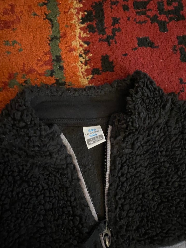 Siyah Erkek Çocuk Uzun Kollu Peluş Sweatshirt - Görsel 2