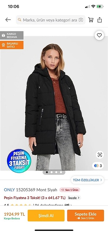 Only tertemiz kadın mont