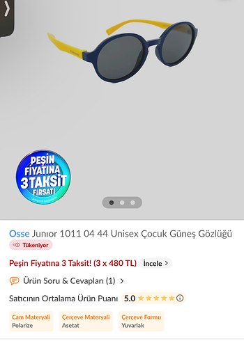 Osse çocuk güneş gözlüğü - Görsel 2