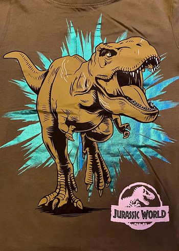 9 Yaş Beden gri Renk H&M Jurassic World Erkek Çocuk Tişört