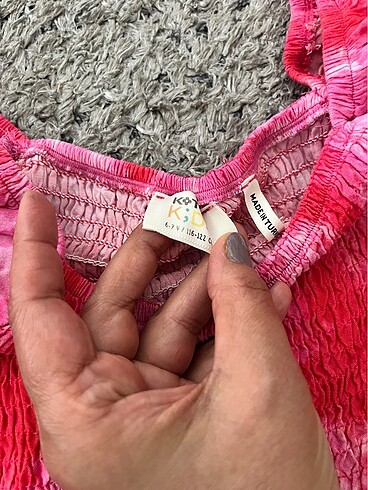7 Yaş Beden pembe Renk Koton Kız Çocuk Elbise
