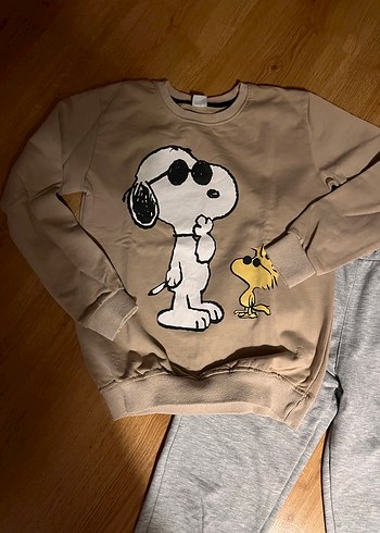 Gri Baskılı Kız Eşofman Takımı - Görsel 3