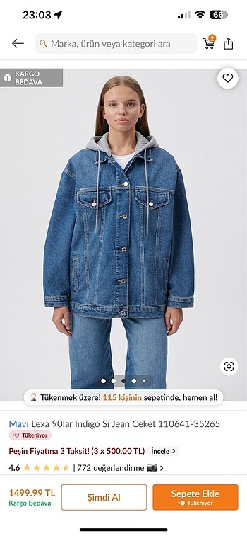 Mavi Jeans mavi jean kot ceket