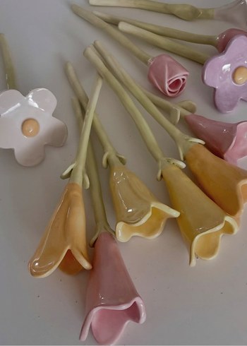 Pastel Pembe Seramik Gül - Görsel 5