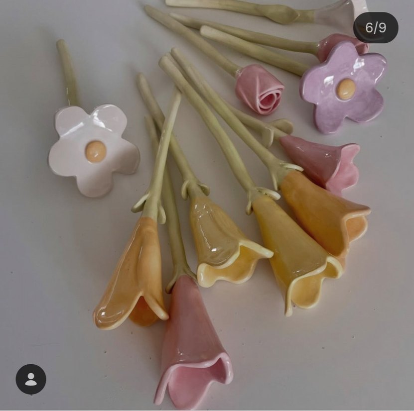 Pastel Pembe Seramik Gül - Görsel 5