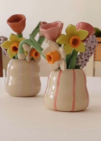 Seramik Renkli Çiçek Dekorları - Görsel 2