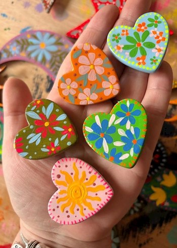 Bohem Kalp Şekilli seramik magnet - Görsel 2