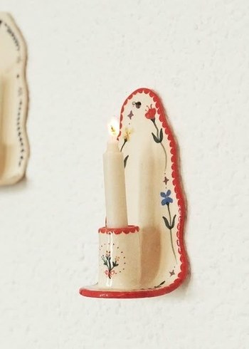 Çiçek Desenli Mumluk - Görsel 2