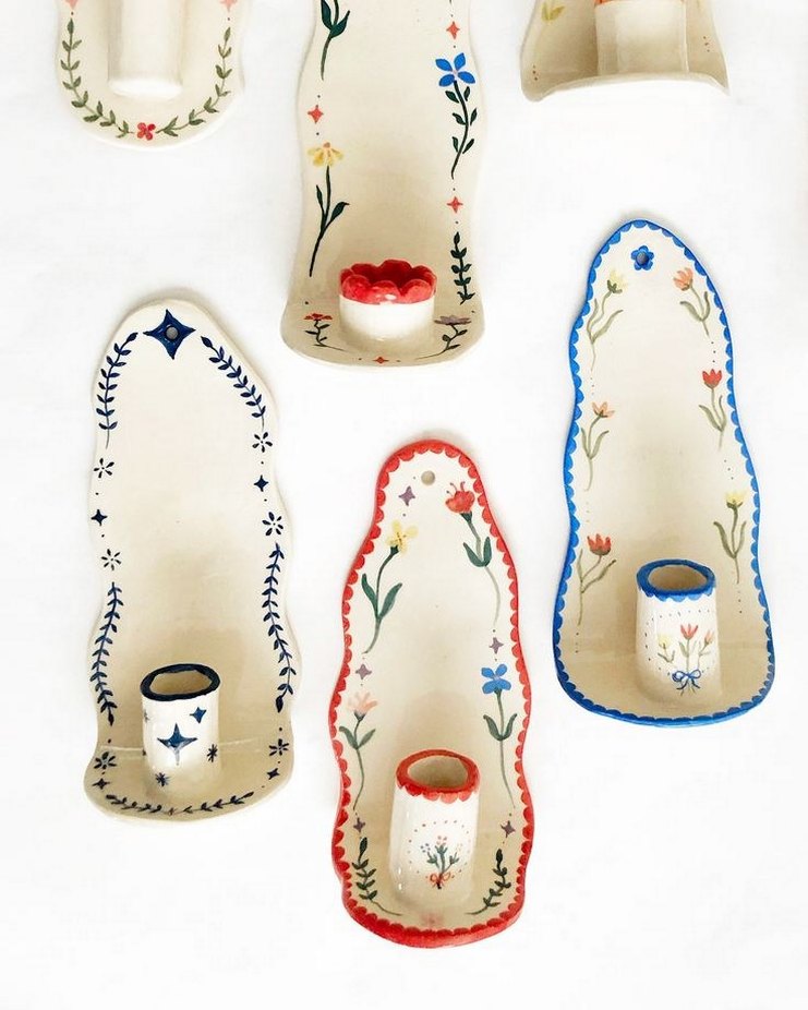 Çiçek Desenli Mumluk - Görsel 3