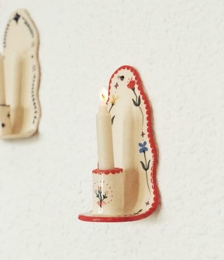 Çiçek Desenli Mumluk - Görsel 2