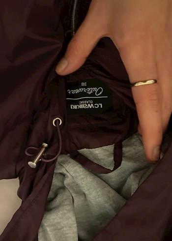 Bordo Kapüşonlu Fermuarlı Kadın Ceket - Görsel 3