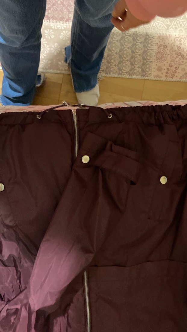 Bordo Kapüşonlu Fermuarlı Kadın Ceket - Görsel 2