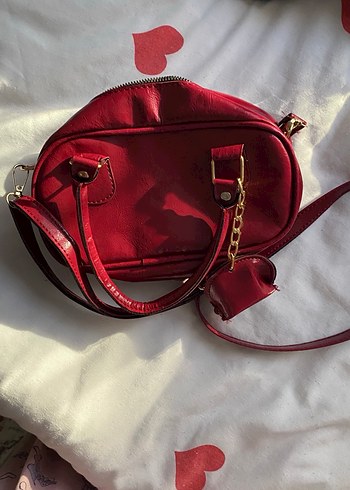 Bordo Deri Kadın Çanta Fermuarlı - Görsel 2