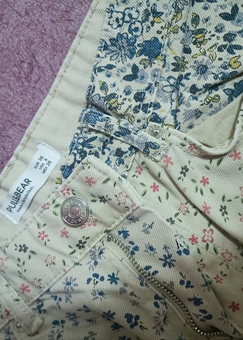 Çiçek Desenli Bohem Kadın Keten Pantolon - Görsel 5