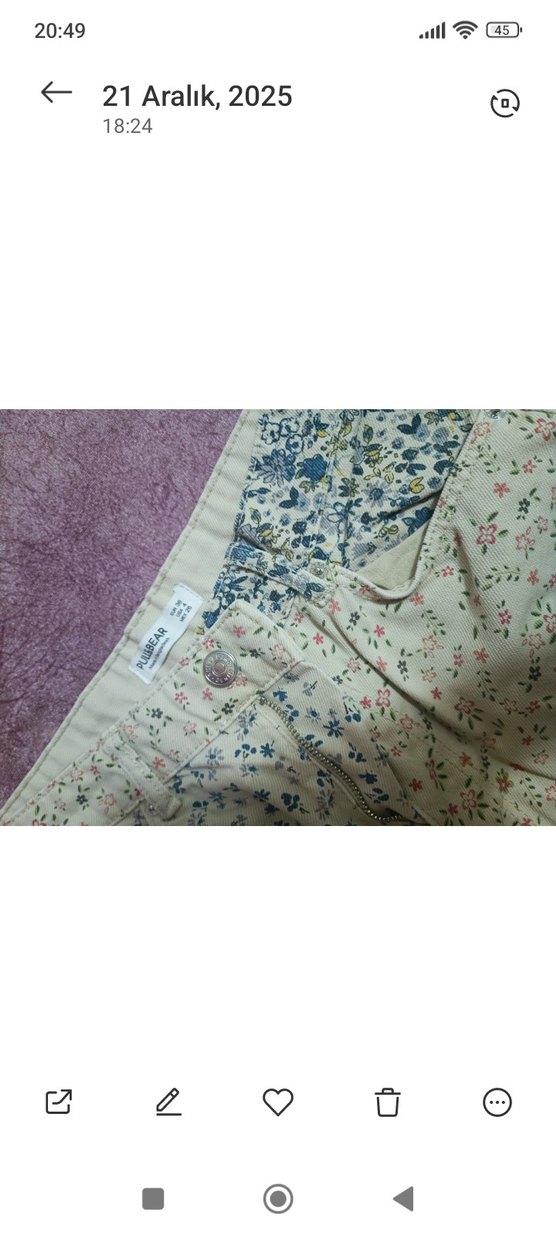 Çiçek Desenli Bohem Kadın Keten Pantolon - Görsel 4